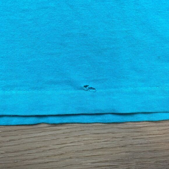 Vintage Shirt Mens Large Blue Santa Barbara California 90s Single Stitch - Picture 4 of 13